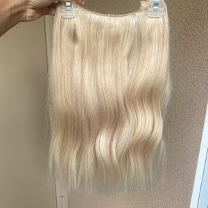 16" Halo Extension 100% Remy human hair in color #60 platinum blonde